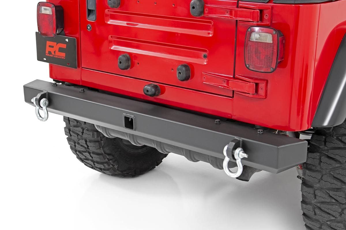Jeep Wrangler Unlimited Rear Bumper - Rough Country - Full Width - Black - '04-'06